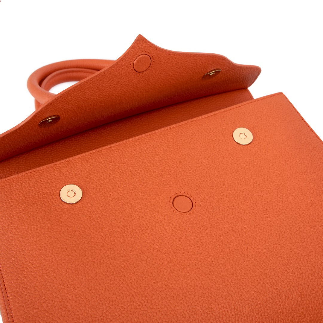Orange Leather Tote