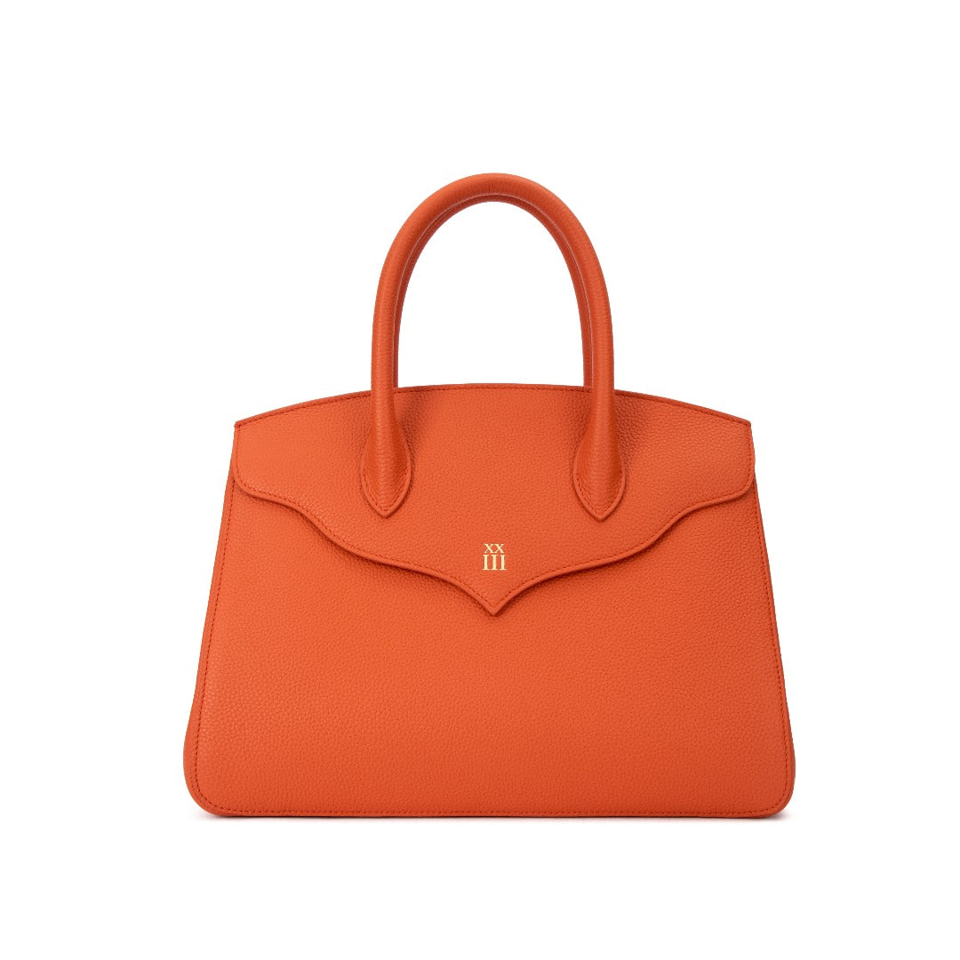 Orange Leather Tote