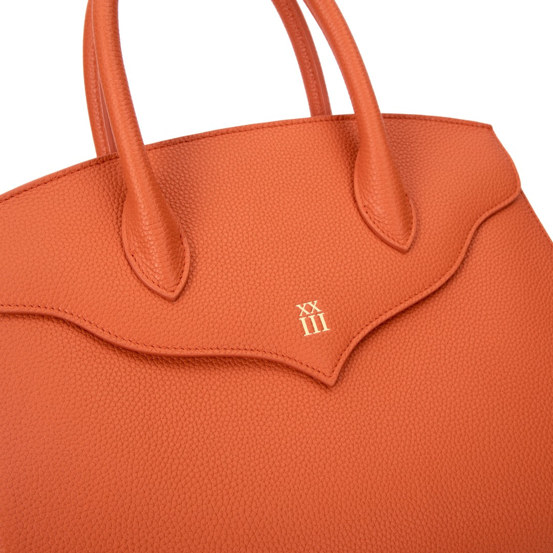 Orange Leather Tote