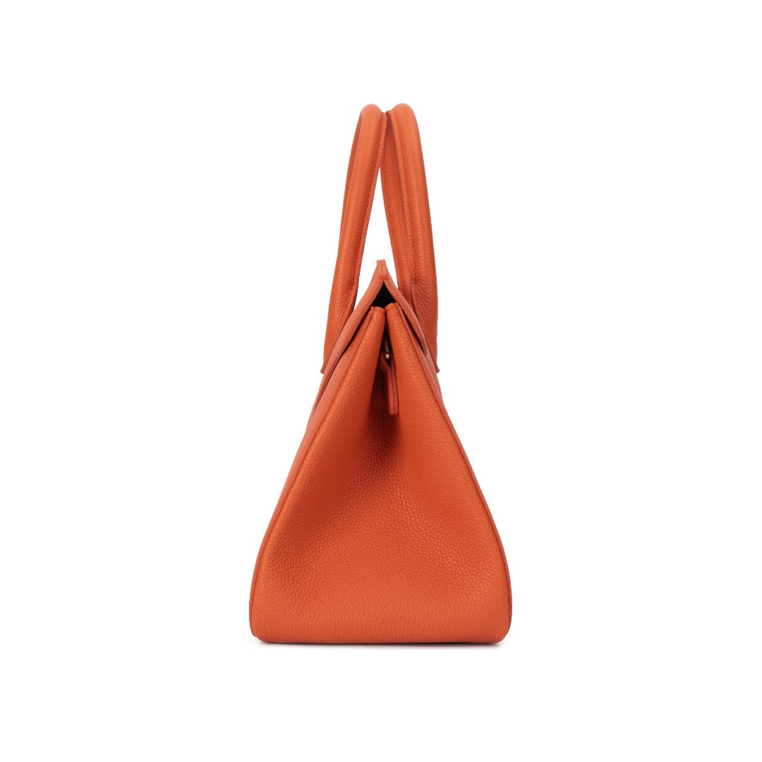 Orange Leather Tote
