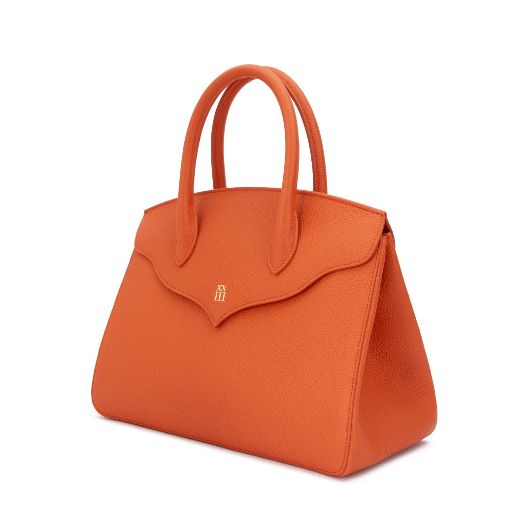 Orange Leather Tote