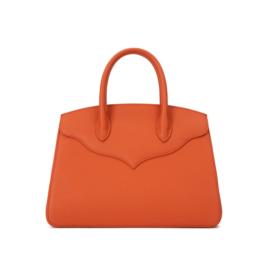 Orange Leather Tote
