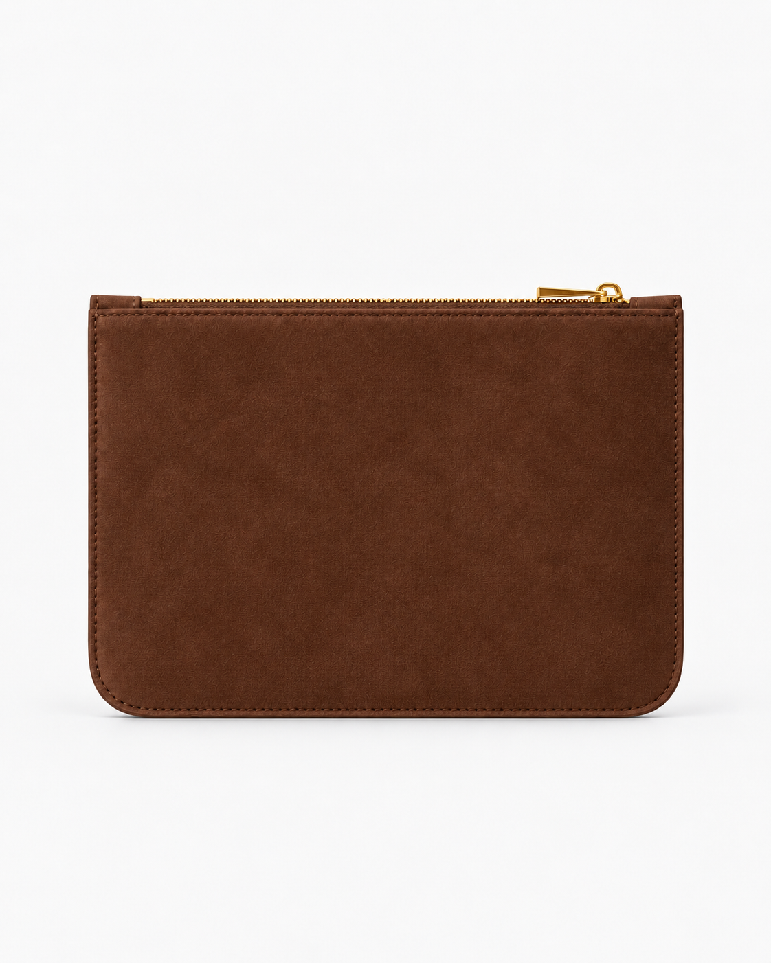 XXIII Audrey Zip Pouch in Chocolate Suede, rear product view