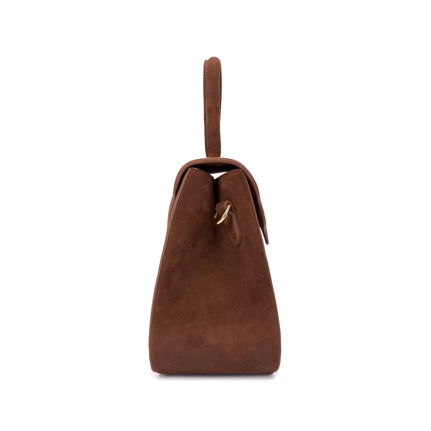 Brown Suede Scallop Tote