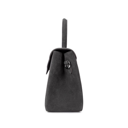Grey Suede Scallop Tote
