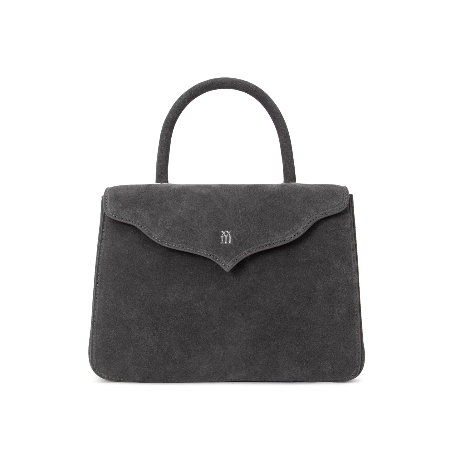 Grey Suede Scallop Tote