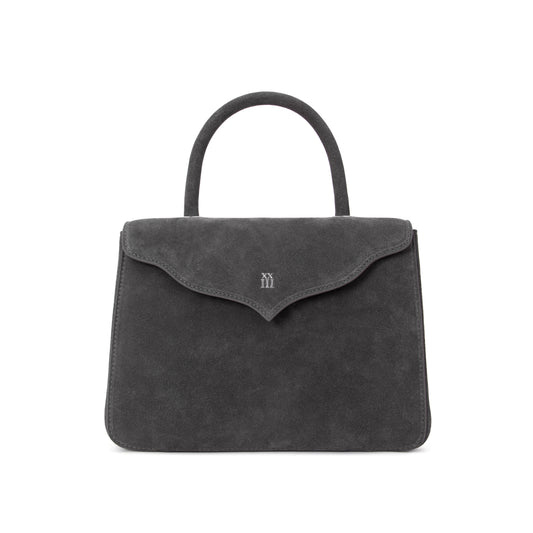 Grey Suede Scallop Tote