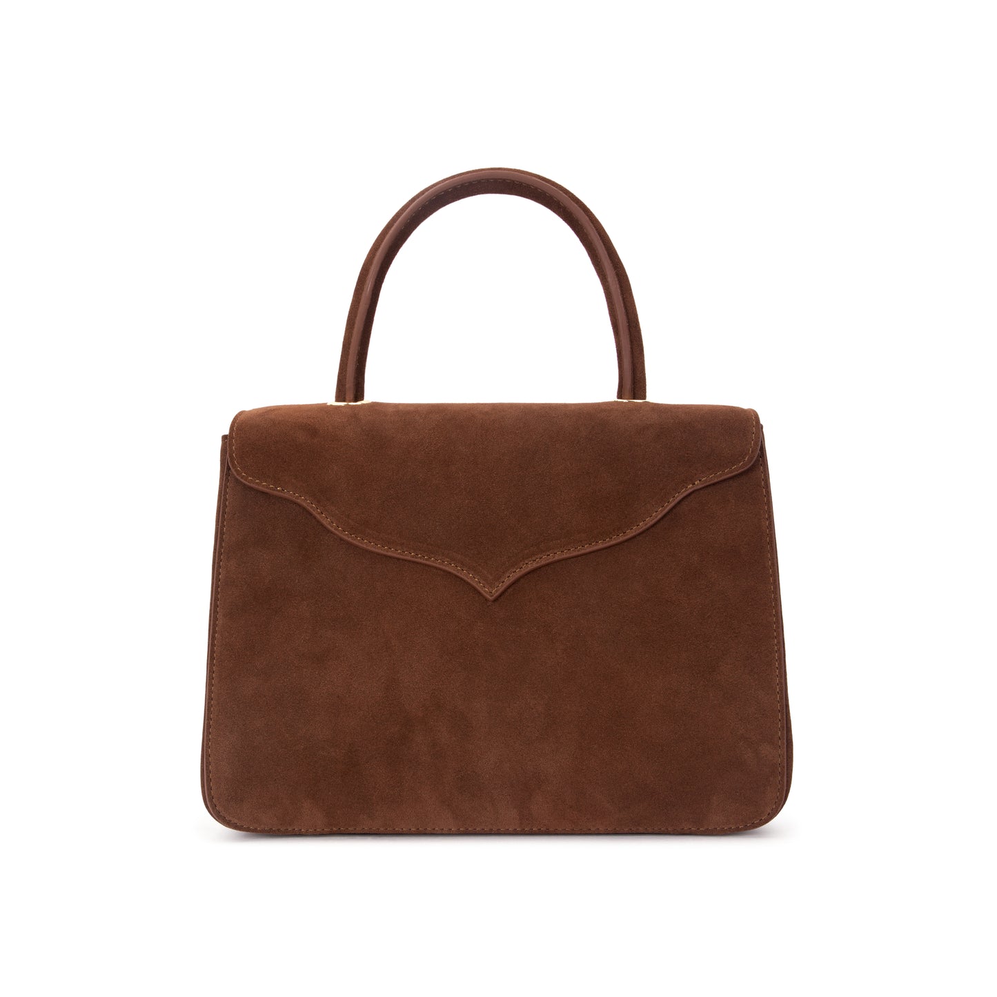 Brown Suede Scallop Tote