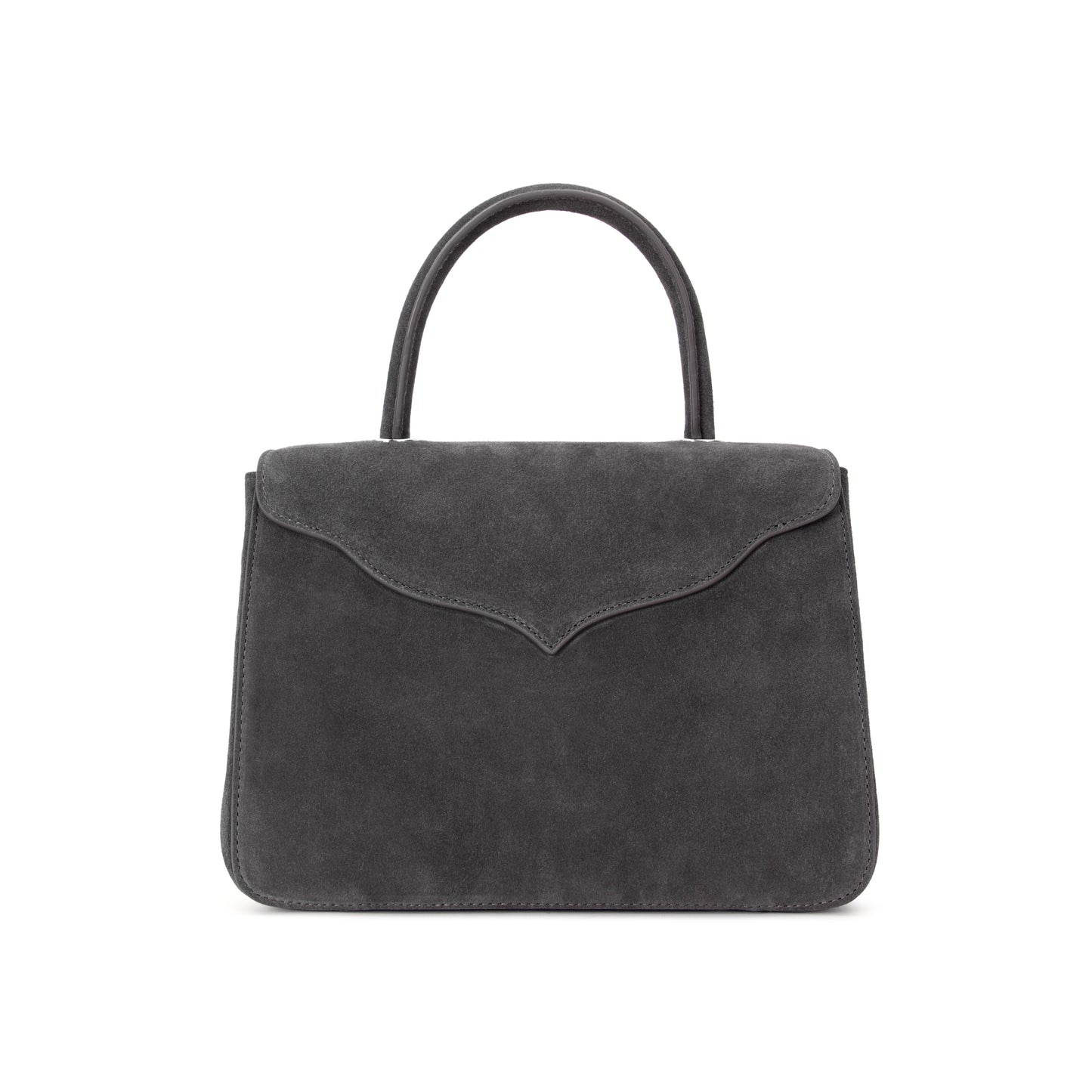 Grey Suede Scallop Tote