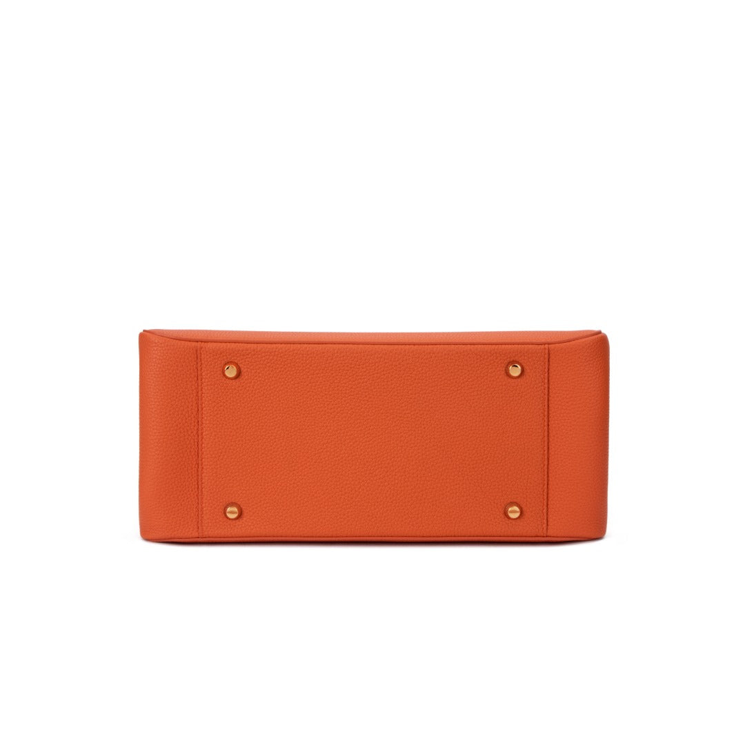 Orange Leather Tote
