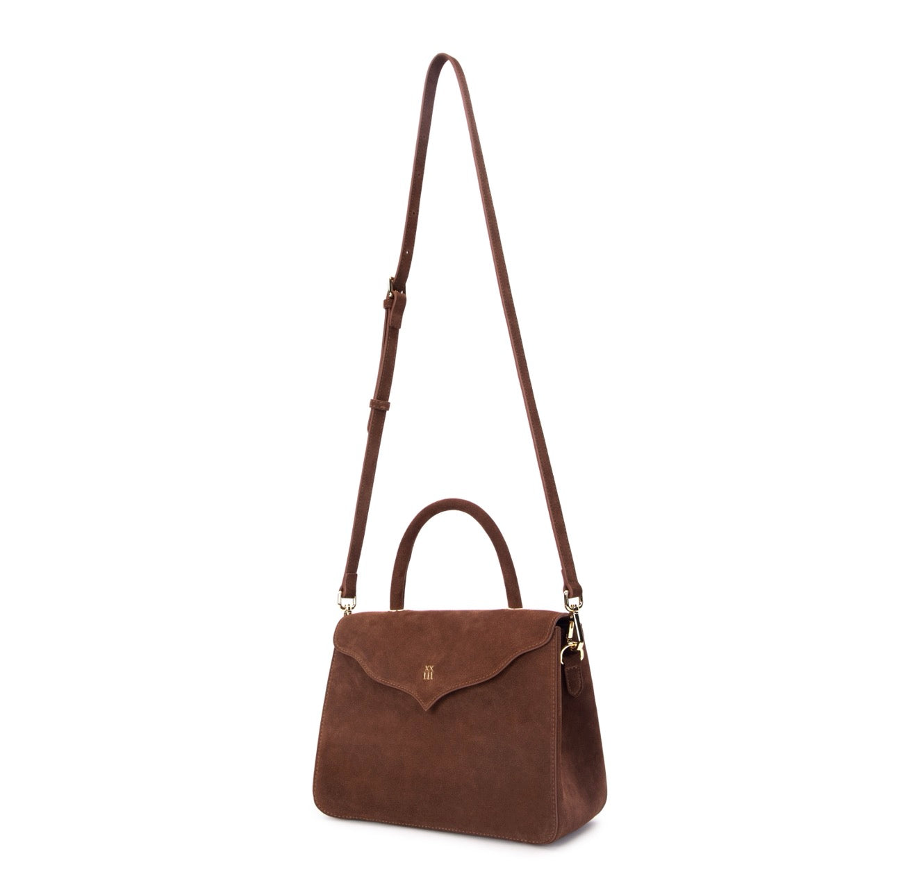 Brown Suede Scallop Tote