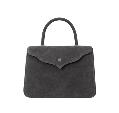 Grey Suede Scallop Tote