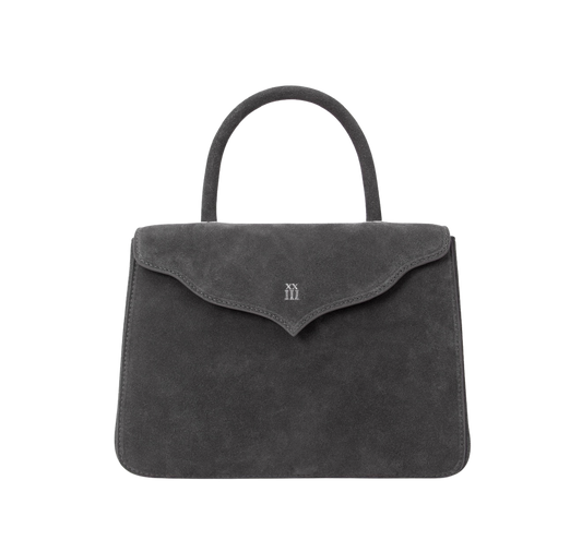 Grey Suede Scallop Tote