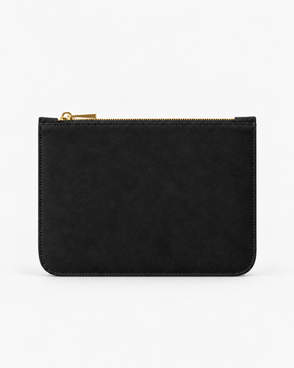 XXIII Audrey Zip Pouch in Black Suede, rear product view