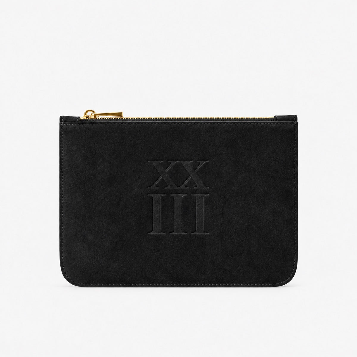 XXIII Audrey Zip Pouch in Black Suede