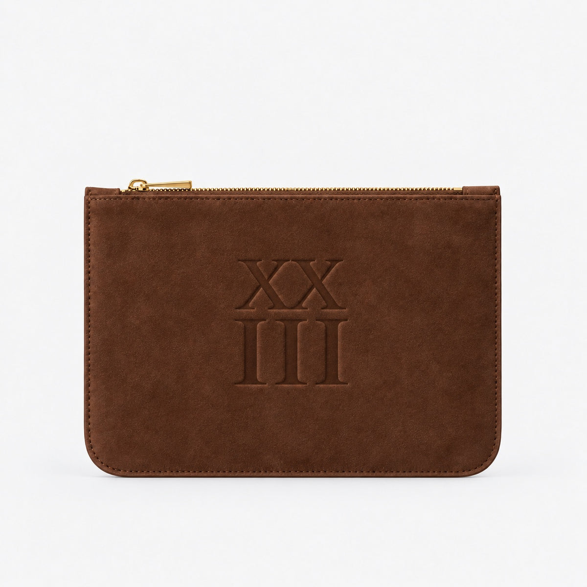 XXIII Audrey Zip Pouch in Chocolate Suede
